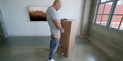 Grabriella Lopez bursts out of the box and sucks Jmac's cock