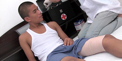 Smoking Asian patient fucks doctors ass during home visit