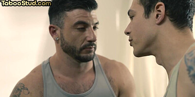 Taboo inked stud bareback stepbrother in passionate affair