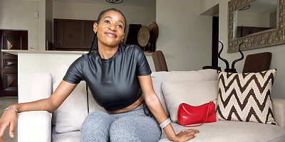 Beautiful black girl starts shy and goes wild at modeling casting call!