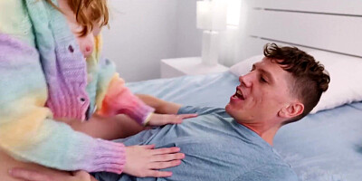 Boy playing with girlfriend when mom comes home