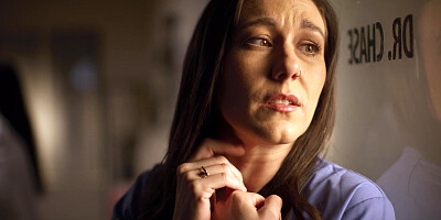 Hot MILF lesbians making out on duty