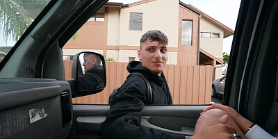 Gianna Grey is sucking stranger's cock in the BangBus