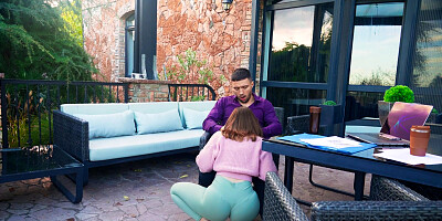 Alexis Wilson gives blowjob to Rauls Bud outdoors