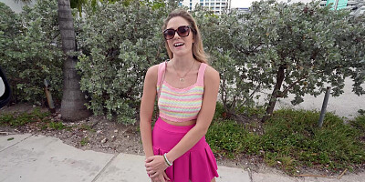 River Lynn is getting picked up outdoors