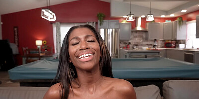 Tina Star rides black dick with her shaved pussy