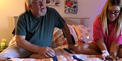 4K/ Kendra Lynn - Winning At Poker Gets Stepdaddy Gerald Kendra's Pussy!