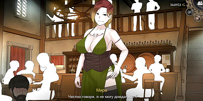 The redhead cutie is filled with cum by the tavern patrons with their big dicks, and they leave insc