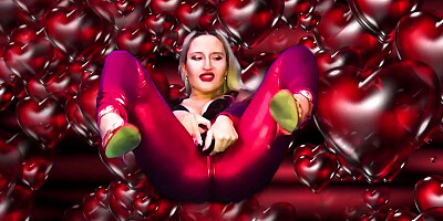 Jerk off On My Sexy Red Catsuit Before locked in Chastity