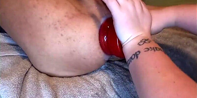 Watch Emilyincharge completely destroys his ass with huge toys and her fist in chastity