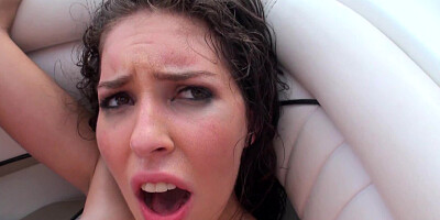 A sexy amateur with tan lines is getting rammed on the new boat