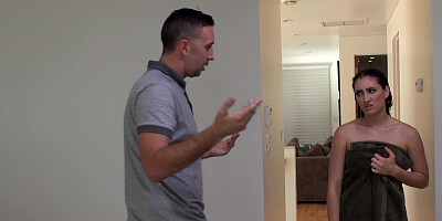 After shower hardcore sex with a lovely young brunette and a big dick