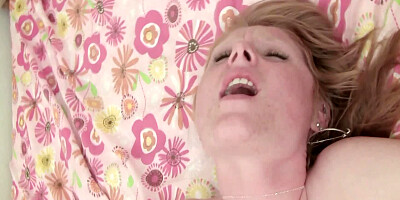 Freckled amateur cutie pounded as she cums so hard