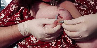 Piercing my tits and nipples
