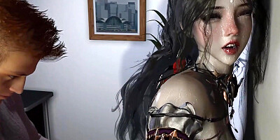 3D BBW Hot Asian Stepmom Teasing the Big Cock to Fuck Her Wet Pussy