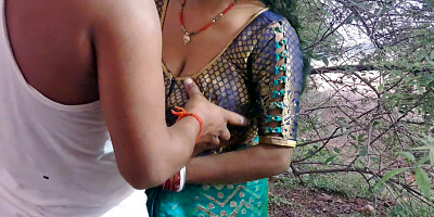 Indian Village bhabhi in forest