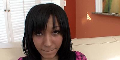 Black-haired beauty gave a blow and got rammed