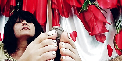 Freaky amateur housewife gets her Dick, Footjob, Blowjob