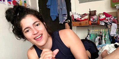 My brother',s girlfriend eats my whole cock and swallows the milk