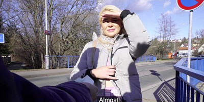 Big titted blonde babe pussy fucked in POV in missionary