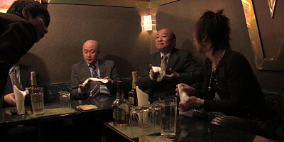 Cute Japanese slut servicing three guys in the club by GangAsia