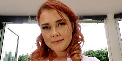 Curvy Redhead MILF With Huge Natural Tits Plays With Her Fat Pussy