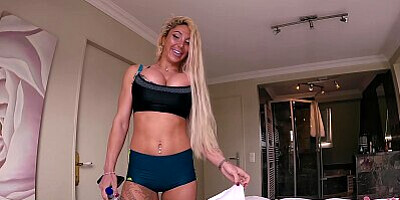Hot Blonde Stepmom gets Fucked by Stepson while Dad is at Work
