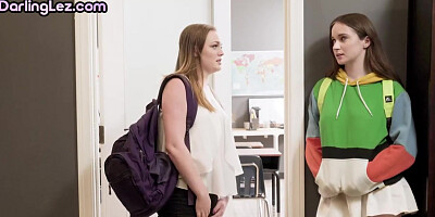 Dirty lesbians love playing in threesome while fingering