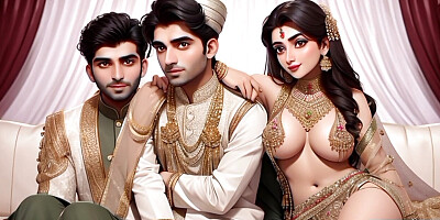 Desi Indian School Girl Hardcore Threesome Sex and Multiple Cumshots on Face