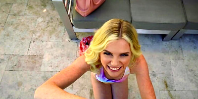 Man hooks up with slim blonde and fucks her trimmed cunny