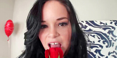 Raven haired princes gets a Valentines day anal surprise
