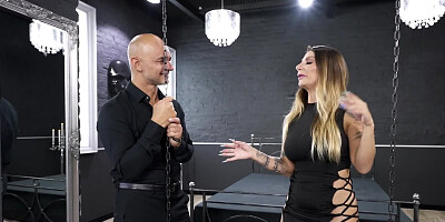 Christian Clay face-fucks Lily Veroni in BDSM sex dungeon