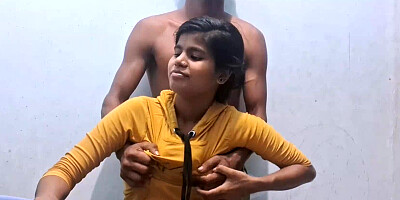 Cute brunette teen is sucking and fucking on camera