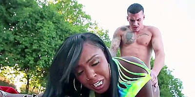 Laytons Ebony Big Butt Getting Pounded On With Layton Benton