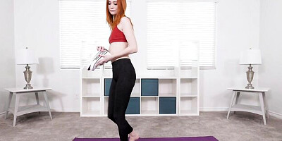 Aesthetic redhead chick Scarlet Skies is touching her snatch