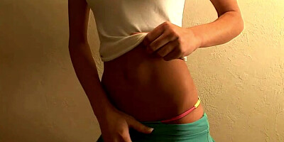 BrookeSkye showing tight pussy closeup Upstair