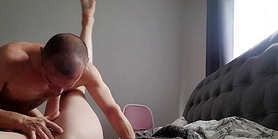 Beautiful stepsister got her hands on cock