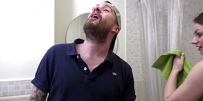 Tallulah, Star del Ray and Luke Hotrod in bathroom
