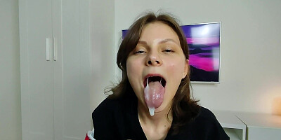 Messy Facials Compilation by Cute Amateur Slut hiyouth - Hottest Cum in Mouth + Cumplay!