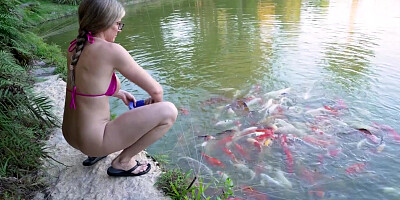 This Modern Mansion Lifestyle Feeding the Koi and Mr Turtle With Amiee Cambridge, Scene #01