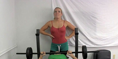 Dre Hazel & Lance Hart & Miss Luminous in Ballbusting Hotties Get Horny in the Gym - SweetFemdom