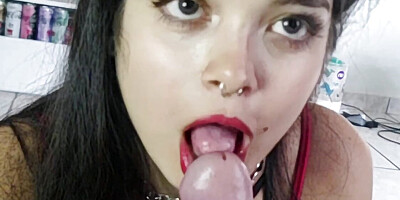 I dressed up as a she-devil and sucked even Wellington Prado',s soul with the deep blowjob I gave to his big cock