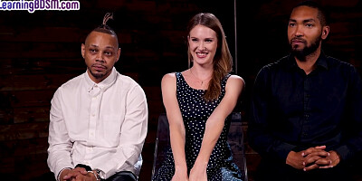 BDSM anal babe 3way fucked and whipped by BBC dom guys