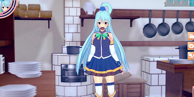 3D/Anime/Hentai. KonoSuba: The Goddess Aqua gets fucked and loves it !!