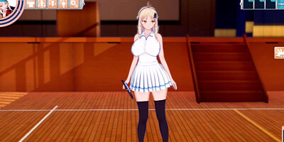 [Hentai Game Koikatsu!] Big tits High pressure schoolgirl is rubbed her boobs. And sex.(Anime 3DCG