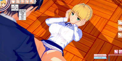 [Hentai Game Koikatsu! ]Have sex with Fate Big tits Artoria Pendragon.3DCG Erotic Anime Video.