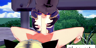 Genshin Impact Hentai - Mona Uncensored hentai in the street 2/2