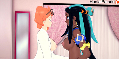 Threesome Nessa x Sonia Pokemon hentai Uncensored