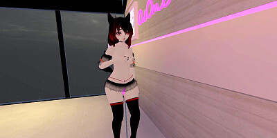 Virtual cam girl puts on a show for you in vrchat ❤️Intense moaning and squirming~ [Devil Cosplay]