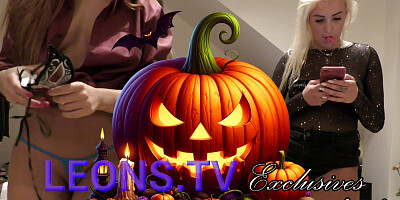 Sexy and Hot Girls Halloween Costume Try on in Special Thongs and Lingerie Party at Home